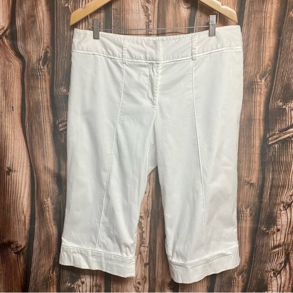 Dalia Collection White Tailored Capris